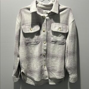 American Eagle Outfitters Gray Button Down Shirt